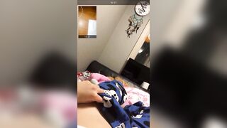 파란 잠옷녀_영통 2V [왁싱 후 자란 털보지.꼭지.자위] korean porn vip (1)