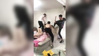 중국 왕따녀 집단폭행