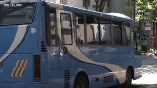 NHDTB-441 Jerking off from behind in a uniform on a crowded bus Reducing Mosaic JAV