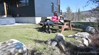 Lovelykk Fingers Her Ass On A Public Bench OnlyFans