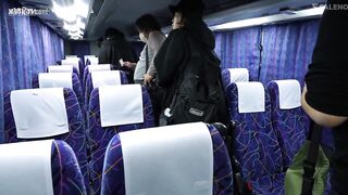 FNS-204 On A Night Bus Where The Passengers Are A Sleep Reducing Mosaic JAV
